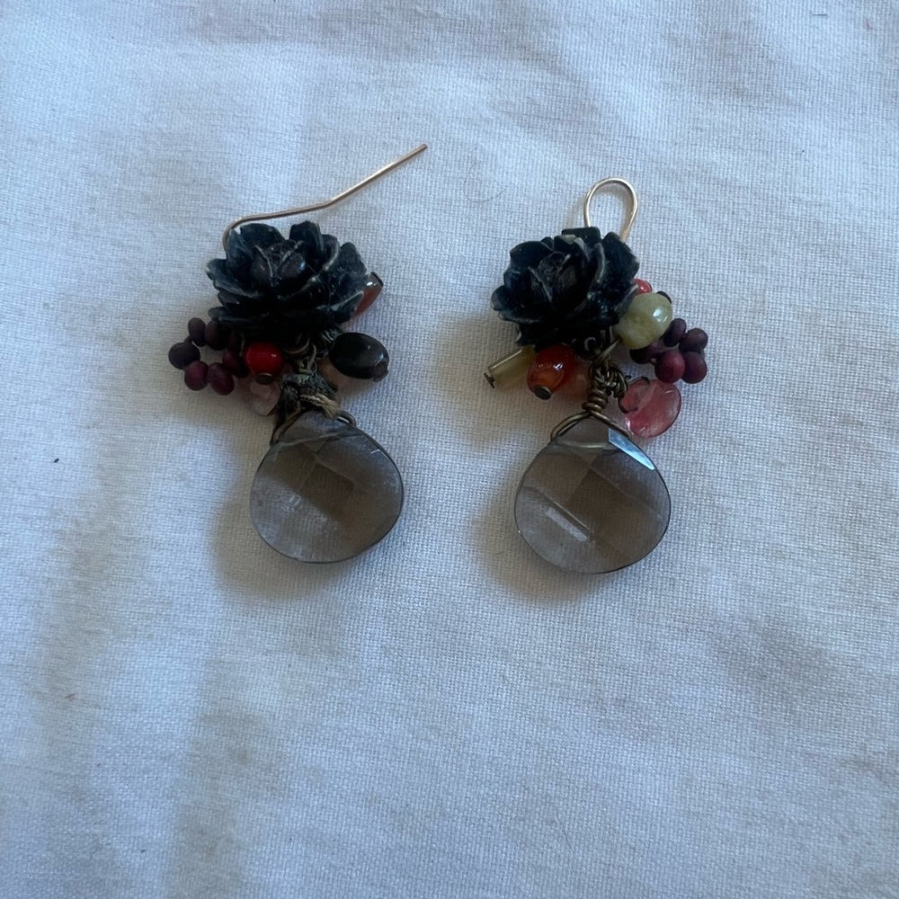 Elegant Floral Rose Drop Earrings